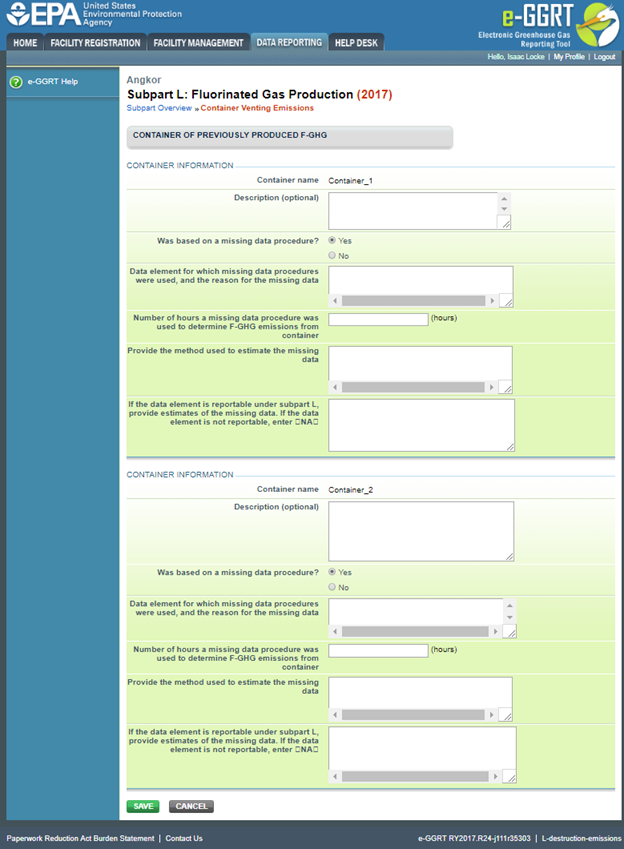 Image of Subpart L: Fluorinated Gas Production webpage.